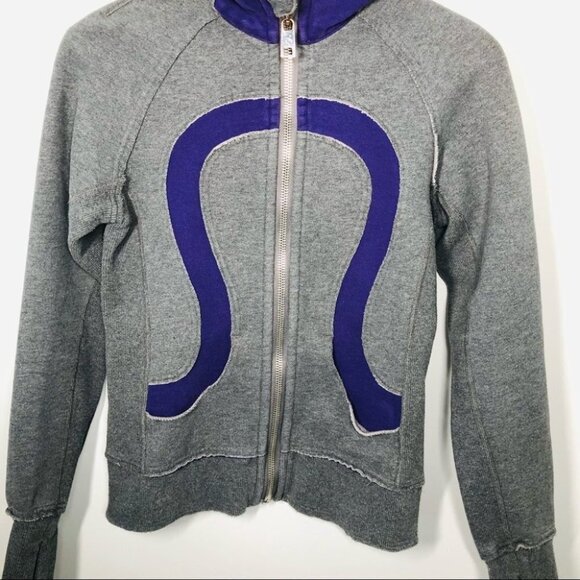 Lululemon Dark Classic Sport Gray & Lolo Limited Edition Distressed Scuba Hoodie - Picture 3 of 8